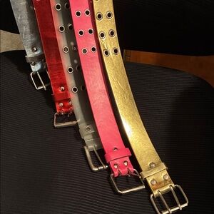 Set of Metallic and Solid Color Belts